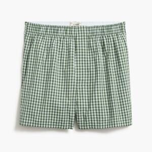 J. Crew Factory Men's 100% Cotton Woven Boxers Shorts CA911 Green Size S NWT
